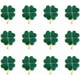 thumbnail image 1 of 12 broches de trébol de cuatro hojas verde oscuro para el Día de San Patricio. Broches de metal esmaltado con tachuelas de trébol, símbolo de la suerte irlandesa. Adorno para vestidos., 1 of 7