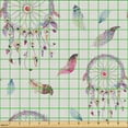 thumbnail image 2 of Ambesonne Ethnic Fabric by the Yard Upholstery, Falling Feather Dreamcatcher, 5 Yards, Dried Rose and Ceil Blue, 2 of 5