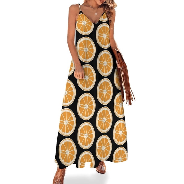 Vestido naranja sin mangas vestidos de verano mujer 2024 mono de verano mujer