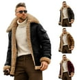 thumbnail image 1 of Men'S Camel Stylish Flying Leather Jacket,Slim Fit Shearling Aviator Bomber Jack, 1 of 4