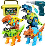Dreamon Take Apart Dinosaur Toys for Kids Age 5-7 Year Old - Gifts Set for Boys and Girls with Electric Drill Storage Box - Construction Play Kit Stem Learning Toy for Toddlers