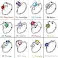 thumbnail image 4 of Hipunk Gemini Ring June Alexandrite Birthstone Ring Zodiac Jewelry 925 Sterling Silver Women Birthday Chirstmas Gifts, 4 of 8