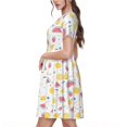 thumbnail image 2 of Balery Tropical Fruit Vestidos sueltos de manga corta para mujer, vestidos de verano 2025, vestidos casuales de corte A con vuelo., 2 of 6