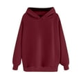 thumbnail image 5 of Oversized Hoodie Sweatshirt for Women Casual Loose Fit Long Sleeve Solid Color Pullover Hooded Tops, 5 of 6