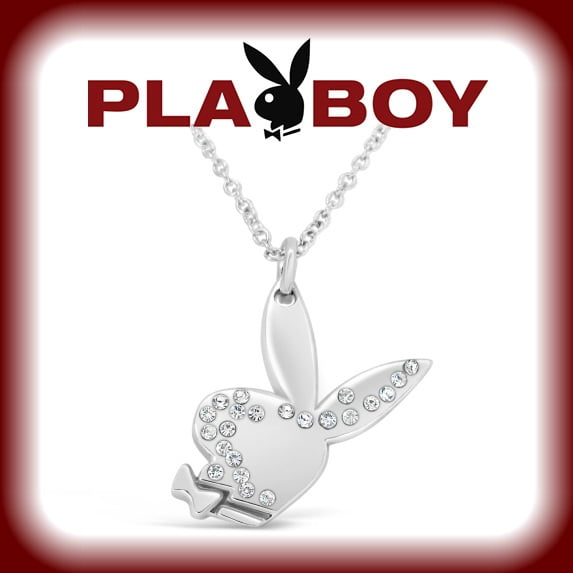 Purple Glitter Playboy Bunny Necklace