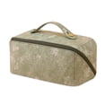 thumbnail image 1 of Bolsa de cosméticos de viaje de gran capacidad,Bolsa de maquillaje,Bolsa organizadora de maquillaje de cuero PU portátil impermeable, 1 of 5