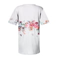 thumbnail image 4 of AOOCHASLIY Ladies Tops Clothes Women's Round Neck Loose Short Sleeve T-shirt Top Fashion Casual Floral Print Blouse Pullover, 4 of 5