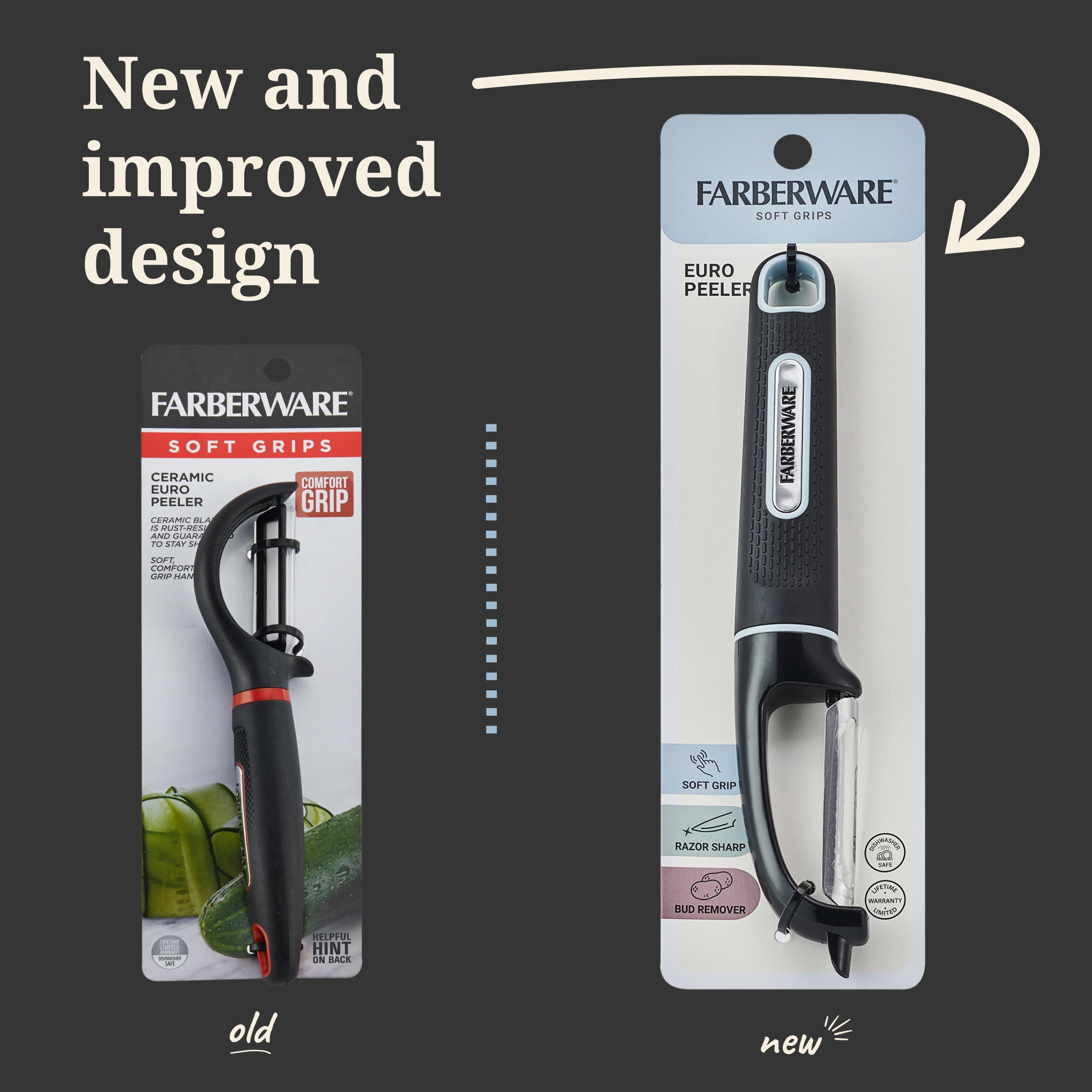 Farberware Soft Grips Stainless Steel Blade Euro Peeler