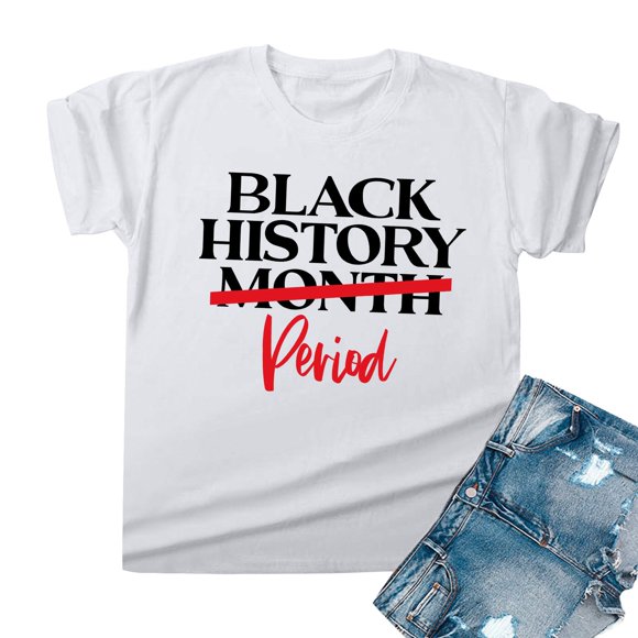 HXWCHs T-Shirt Uni pour Femmes Séchage Rapide Bas T-Shirt Graphique pour Femmes Mois Noir T-Shirt Design Liberté Africaine Tee pour Elle m Blanc