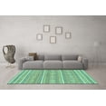 thumbnail image 3 of Ahgly Company Machine Washable Indoor Rectangle Abstract Turquoise Blue Modern Area Rugs, 7' x 10', 3 of 4