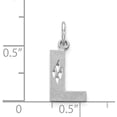 thumbnail image 3 of 14KW White Gold Satin Diamond-cut Letter L Initial Charm, 3 of 5