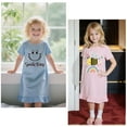 thumbnail image 2 of DDSOL Girls Nightgown Short Sleeves Bee and Smile Graphic Sleep Dress 2-Pack Sleepwear Size 10, 2 of 8