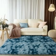 thumbnail image 7 of SARAG Fluffy Rug for Living Room,4x6 Tie-Dye Peacock Blue Modern Minimalist Home Decor Carpet for Bedroom Childrens Room Nursery, 7 of 7