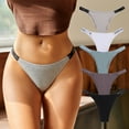 thumbnail image 2 of Women's Letter Print Elastic Waistband Underwear Briefs Soft Cotton Blend Panties G-String For Casual Or Active Wear, 2 of 8