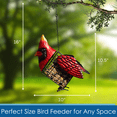 thumbnail image 4 of Gift Essentials Bird Feeder Bird Seed Suet Feeder Red Cardinal, 1 Suet Cake Capacity, 4 of 7