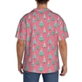 thumbnail image 3 of Vsdgher Pastel Christmas Trees on Pink Men's Cuban Shirt, Hawaiian Shirts, Business Casual Button Down Shirts, Short Sleeve Shirt-Medium, 3 of 5