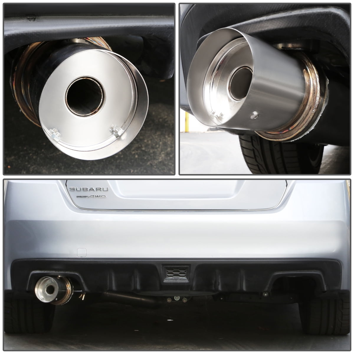 DNA Motoring CBE-WRX15-S For 2015 to 2020 Subaru WRX / STI Muffler Tip Catback Exhaust System 16 17 18 19