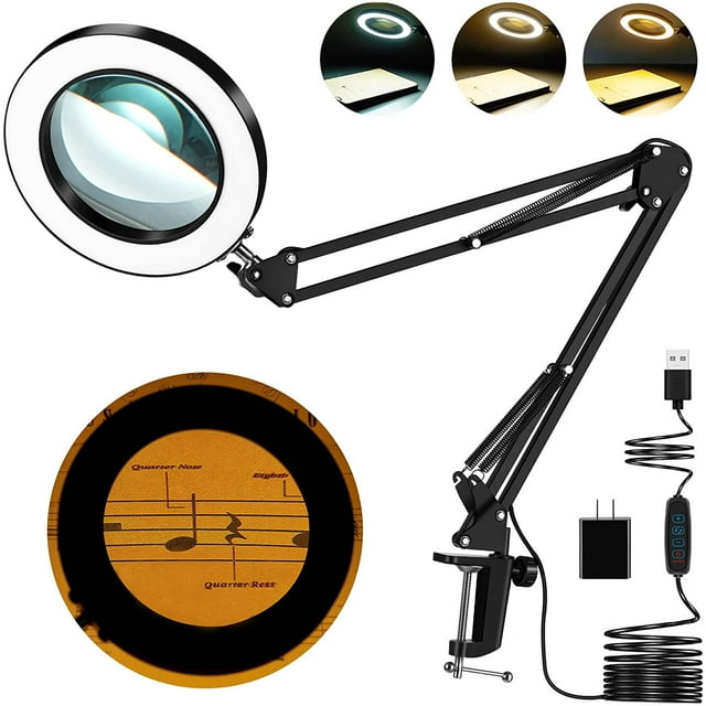 lampara led plegable brazo largo clip proteccion ocular-5X-L-37+37cm Ormromra XZB-0216