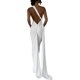 thumbnail image 3 of Vestido largo sexy con tirantes finos y espalda descubierta para mujer, vestido de fiesta ajustado con cordones, vestido Halter de noche para discoteca, 3 of 5