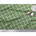 thumbnail image 2 of Soimoi Green Cotton Duck Fabric Square & Triangle Geometric Printed Craft Fabric by the Yard 42 Inch Wide, 2 of 3