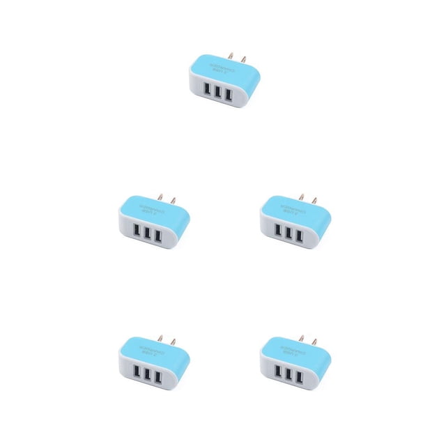 Sidaley Adaptador de de CA de viaje para el hogar con puerto USB Triple de 3 puertos, enchufe europeo, de teléfono móvil, triangulación de Type2 NO2