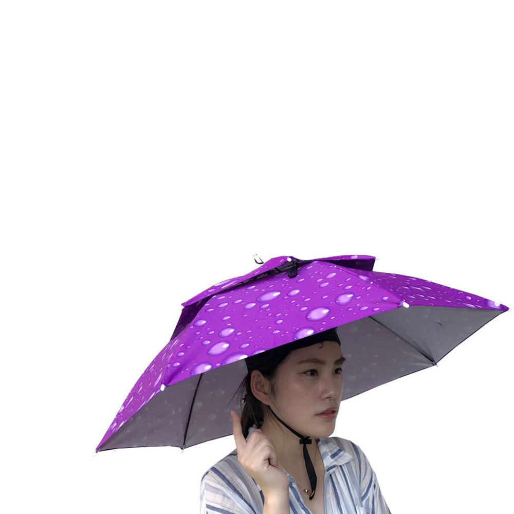 Outdoor Umbrella Hat Sun Rain Cap For Camping Fishing 