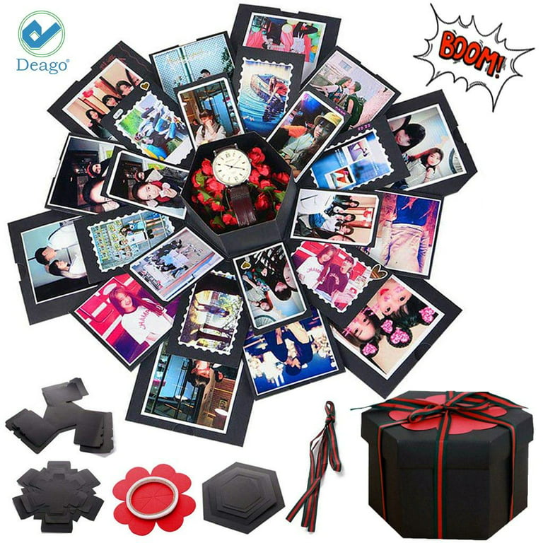 Deago Explosion Gift Box Set Creative Album Scrapbook DIY Photo Surprise  Box for Birthday Marriage Anniversary Christmas Wedding Valentines day 
