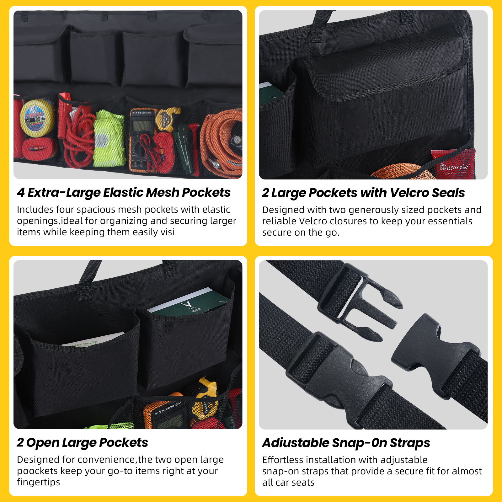 Snuopfy Car Trunk Organizer, 8-Bag Storage, with Lid photo 5