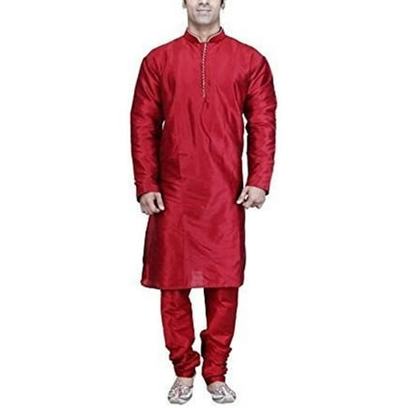 

Royal Men s Loop button Silk Blend Kurta & Churidaar Set