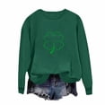thumbnail image 4 of Craaazy Women's St Patricks Long Sleeve Shirts Round Neck Green Comfy Shamrock Tops, 4 of 6