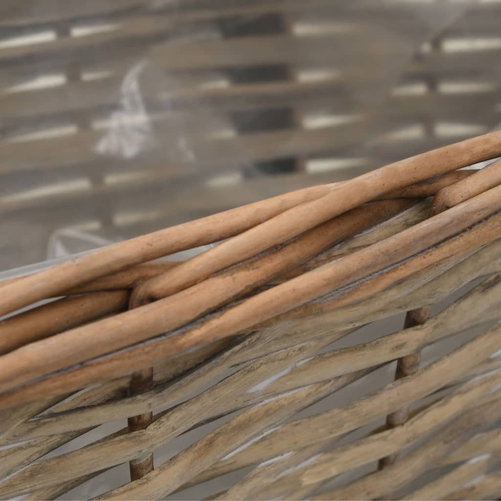 Kepooman 2pcs Planter Wicker with Pe Lining for Balcony Patio Backyard, Brown