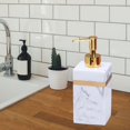 thumbnail image 2 of Ruiboury Resin Soap Dispenser Reusable for Tabletop Kitchen Shower Shampoo Bathroom White Gold 500ml 1Set, 2 of 6