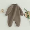 thumbnail image 3 of Okbabeha Newborn Baby Boy Fall Winter Onesie 0 3 6 9 12 18Months Warm Fleece Long Sleeve Bubble Romper Jumpsuit Outfits, 3 of 7