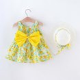 thumbnail image 1 of Vestido Herrnalise para niñas pequeñas, estilo veraniego, sin espalda, con lazo grande, flores, tirantes, falda infantil con sombrero, ofertas, 1 of 8