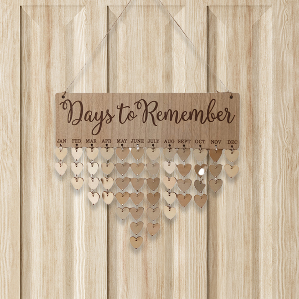 Wooden Family Birthday Reminder Calendar 