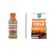 Dunkin' Donuts Original Iced Coffee 13.7 fl oz & Cold Caramel Flavored Instant Coffee Packs 6 Count