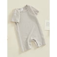 thumbnail image 3 of Bslissey Baby Girls Boys Jumpsuit Shorts Infant Short Sleeve Crew Neck Plaid One Piece Rompers 3M 6M 9M 12M 18M Newborn Casual Summer Playsuit, 3 of 9