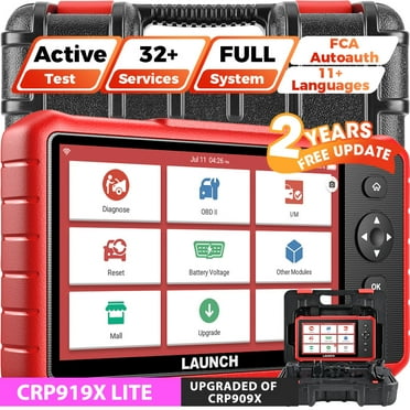 LAUNCH CRP919X Lite Bidirectional Scan Tool, 32 Reset Services, All System Diagnostic Scanner, Injector Coding, Auto VIN OBD2 Scanner Diagnostic Tool with 2-Year Updates