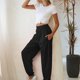 thumbnail image 5 of Guardurnaity Wayren - Pantalones de chándal con parte inferior cerrada para mujer con bolsillos, pantalones de entrenamiento de cintura alta, Prendas para la parte inferior del cuerpo  Negro Grueso, 5 of 6