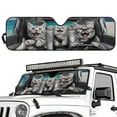 thumbnail image 2 of Uorisanigo Windshield Sun Shade for Jeeps Foldable 1 Piece White Cat Driving Print Car Sunshade for 2018-2025 Jeep Wrangler JL/2020-2025 Jeep Gladiator, 52.95x16.14 inches, 2 of 7