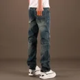 thumbnail image 4 of Pantalones Cargo Hip Hop New Rock para hombre, pantalones vaqueros recortados para hombre, pantalones vaqueros Y2k vintage retro casuales, elegantes, suaves, ropa de calle gótica Y 2k, 4 of 4