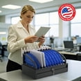 thumbnail image 3 of POCHAR 10-Device Open Laptop Storage Rack - Charging Station for Chromebooks & Tablets with Lockable Storage Drawer for School, Office, Hospital, 3 of 11