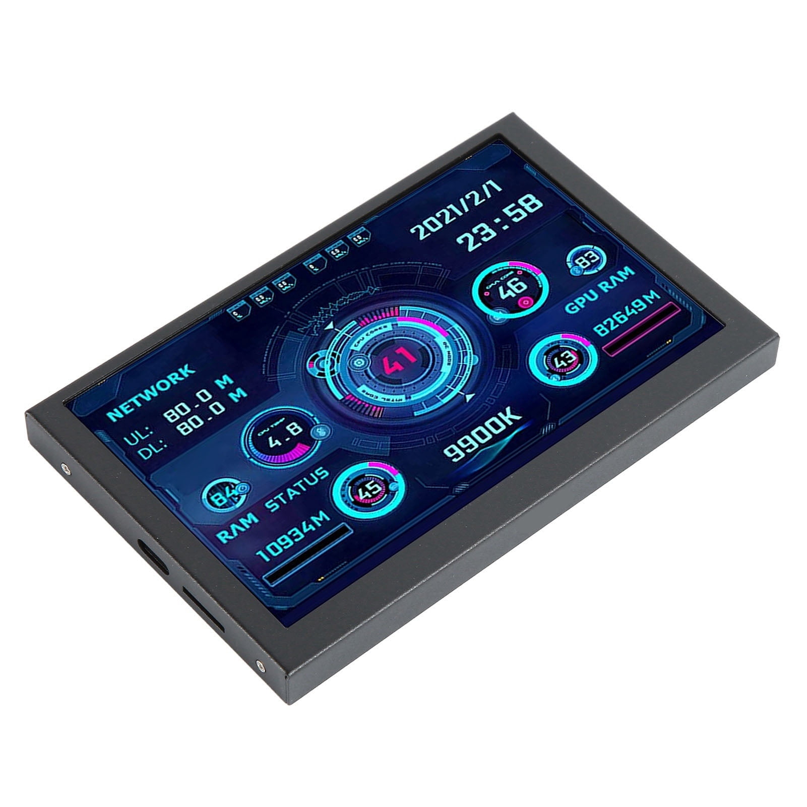 PCCPU Data Monitor,Computer Temp Monitor 5 Computer RAM Monitor Computer CPU Monitor Ultimate Comfort