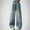 Navy B, variant on HAOTAGS Elastic Waist Jeans Kid Loose Wide Leg Cargo Demin Pants Stretch Pocket Navy 11 Years