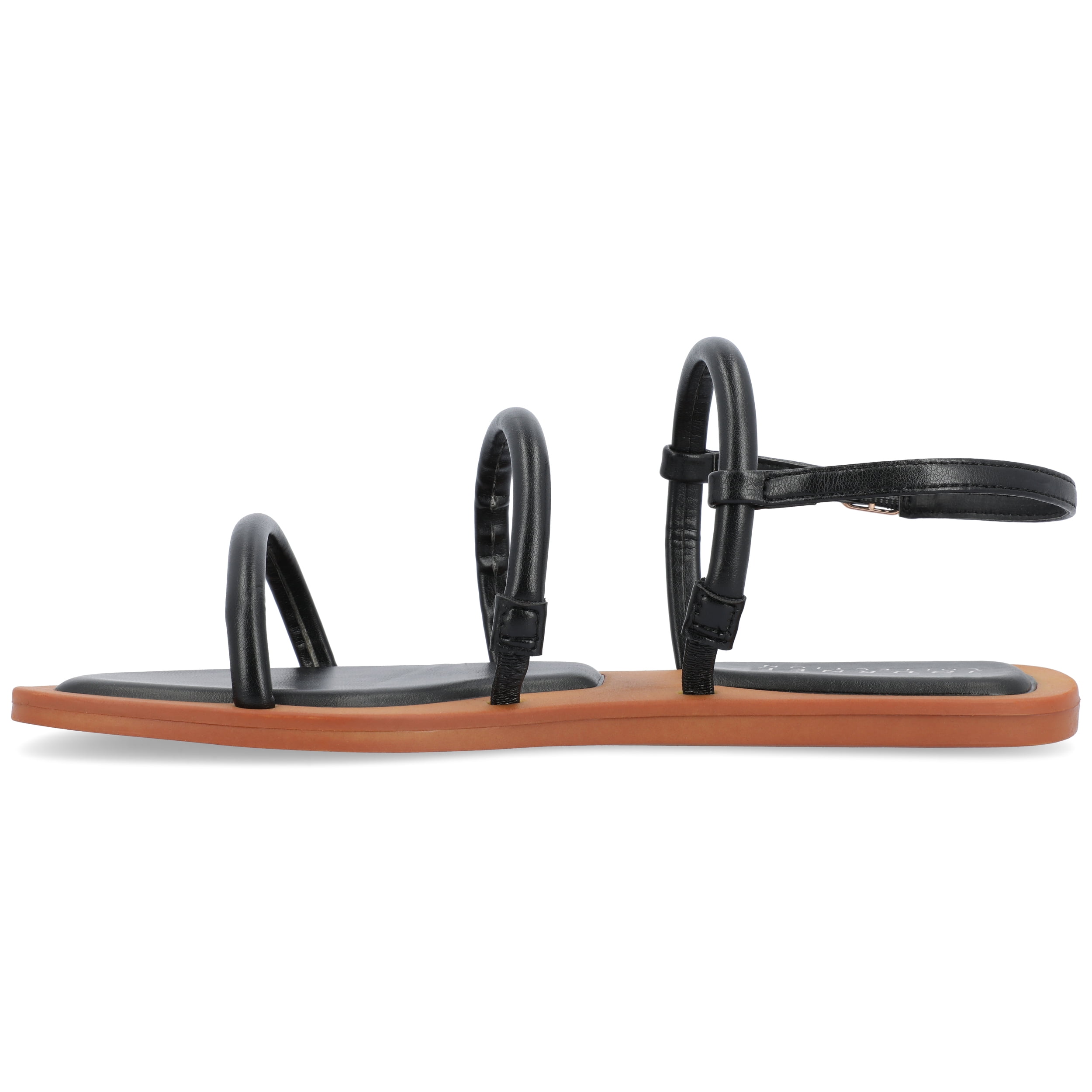 Journee Womens Karrio Buckle Sling Back Flat Sandals