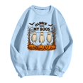 thumbnail image 5 of Solthread Halloween Womens Ghost Sweatshirt Hangin With My Boos Three Ghosts And Pumpkins Graphic Print Long Sleeve Pullover for Autumn Travel and Festive Gatherings Tops, 5 of 5