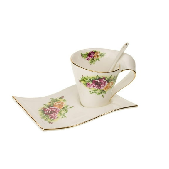 Country Rose Cup and Saucer Set