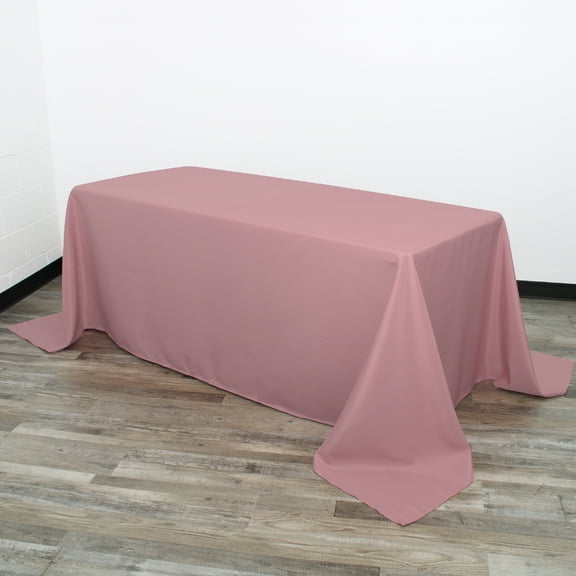 90 x 132 inch Rect. Polyester Tablecloth Dusty Rose
