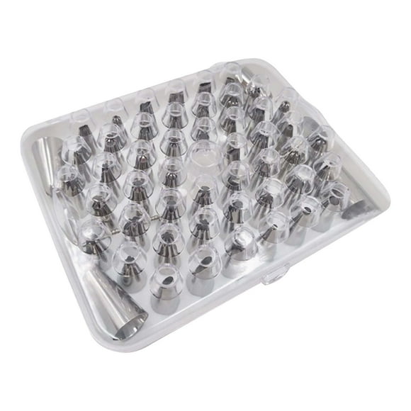 Binwennn Stainless Steel Piping Nozzle Set Molding Flower Butter Extrusion Tool Baking Cake Piping Nozzle 52 Head Set Proof Durable Bath Stainless Steel Shapes Cookie Discs Easter Heart Cut Out Cookie