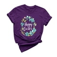 thumbnail image 2 of Womens Easter Print Short Sleeve Tshirts Summer Plus Size Trendy Round Neck Tee Casual Loose Fit Tops, 2 of 5